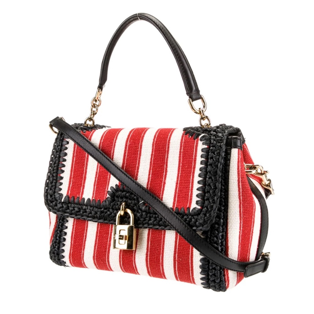 Authentictic Dolce and Gabbana raffia trimmed handle bag - Picture 5 of 14